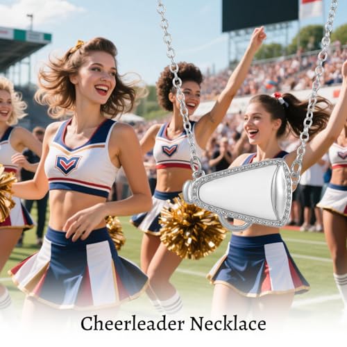Cheer Necklace,Cheerleader Gifts,Cheerleader Necklace for Girls,Cheerleading Gifts,Cheerleading CoachGifts,CheerGifts for Daughter Granddaughter Coach,Cheer TeamGifts with Inspirational Card4