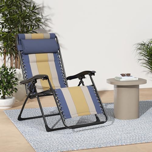 Amazon Basics Padded Zero Gravity Chair Blue 100 x 76 x 112 cm