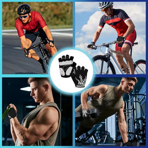 Image of MOREOK Shock-Absorbing Breathable Biking Cycling Gloves Half Finger Outdoor Sport Bicycle Gloves Mountain Road Bike Riding Gloves for Men and Women