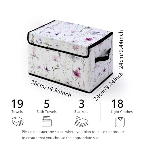 Image of Stackable Storage Bins with Lids,Closet Organizers Fabric Box for Home and Office,Blanket Clothes Organizers,Under Bed Storage Containers 3 Pack