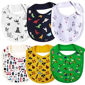 Real Baby Pure Cotton Bibs Multicolored (0-2 Years, Pack of 6)