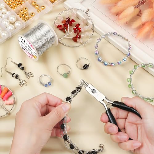 Image of 20 Gauge Silver Jewelry Making Wire with 4 in 1 Plier modacraft 82FT Craft Wire 0.8mm Tarnish Resistant Copper Wire Beading Wire for Jewelry Making Supplies and Crafting