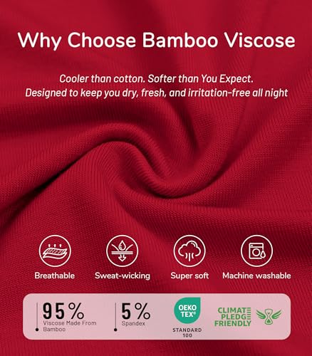 Image of NACHILA Pajamas for Women-Viscose Made from Bamboo,Satin Crew Neck Pajama Sets Short Sleeve Pjs with Capri Pants