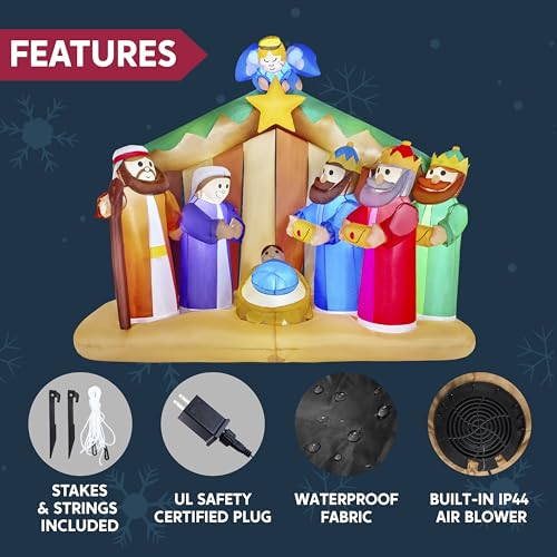 Joiedomi JOI-BW-30177-A 6.5 Ft Christmas Inflatable Nativity Scene With Angels With Build-In Leds Blow Up Inflatables For Christmas Party Indoor, Outdoor thumb #4