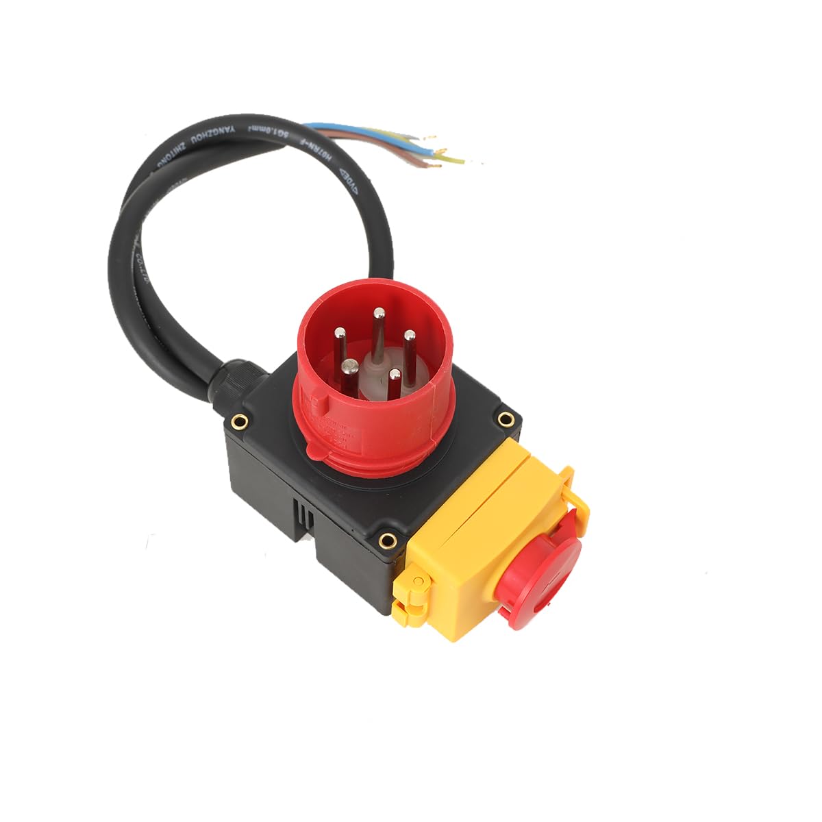 Schalter Stecker mit CEE-Stecker 400V für Holzspalter, Schalter- Stecker Kombination 400V mit Phasenwender