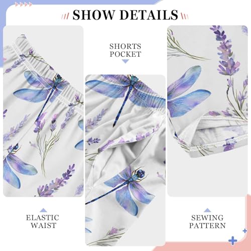 ALAZA Dragonfly Lavender Blossom Pajama Lounge Pants Long Sleep Pajama Bottoms with Pockets4