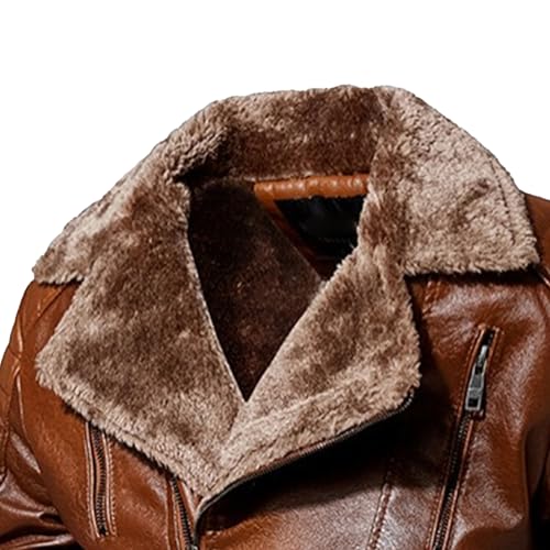 Chaqueta de cuero sintético para hombre, motociclista miniatura 4