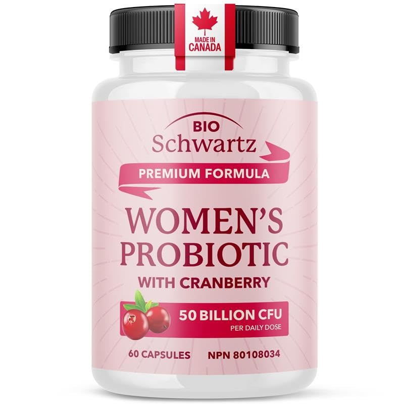 Womens Probiotic with Cranberry | 50 Billion CFU for Gut Health, Bloating Relief & Digestive Support | With Cranberry for Vaginal Health | Gut Health Supplements for Women | Made in Canada | 60 Ct.