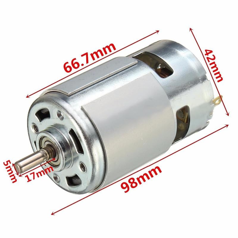 Image of ERH India Large Torque 12V DC 775 Motor Ball Bearing 21000RPM High Speed for Mini Drill Machine, Fan, DIY Electronic Projects