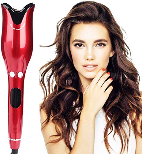 1 Inch Curling Iron,Automatic Curling Iron,Rotating Ceramic Curling Iron with LED Temperature Display and Timer, Rose Professional Air Spin N Curl Hair Curler-Red. 1 Inch Curling Iron,Automatic Curling Iron,Rotating Ceramic Curling Iron with LED Temperature Display and Timer, Rose Professional Air Spin N Curl Hair Curler-Red.