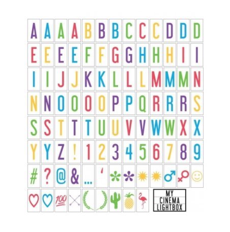Addcore Colour Letter Pack for A4 Cinematic Light Box - 100 Tiles