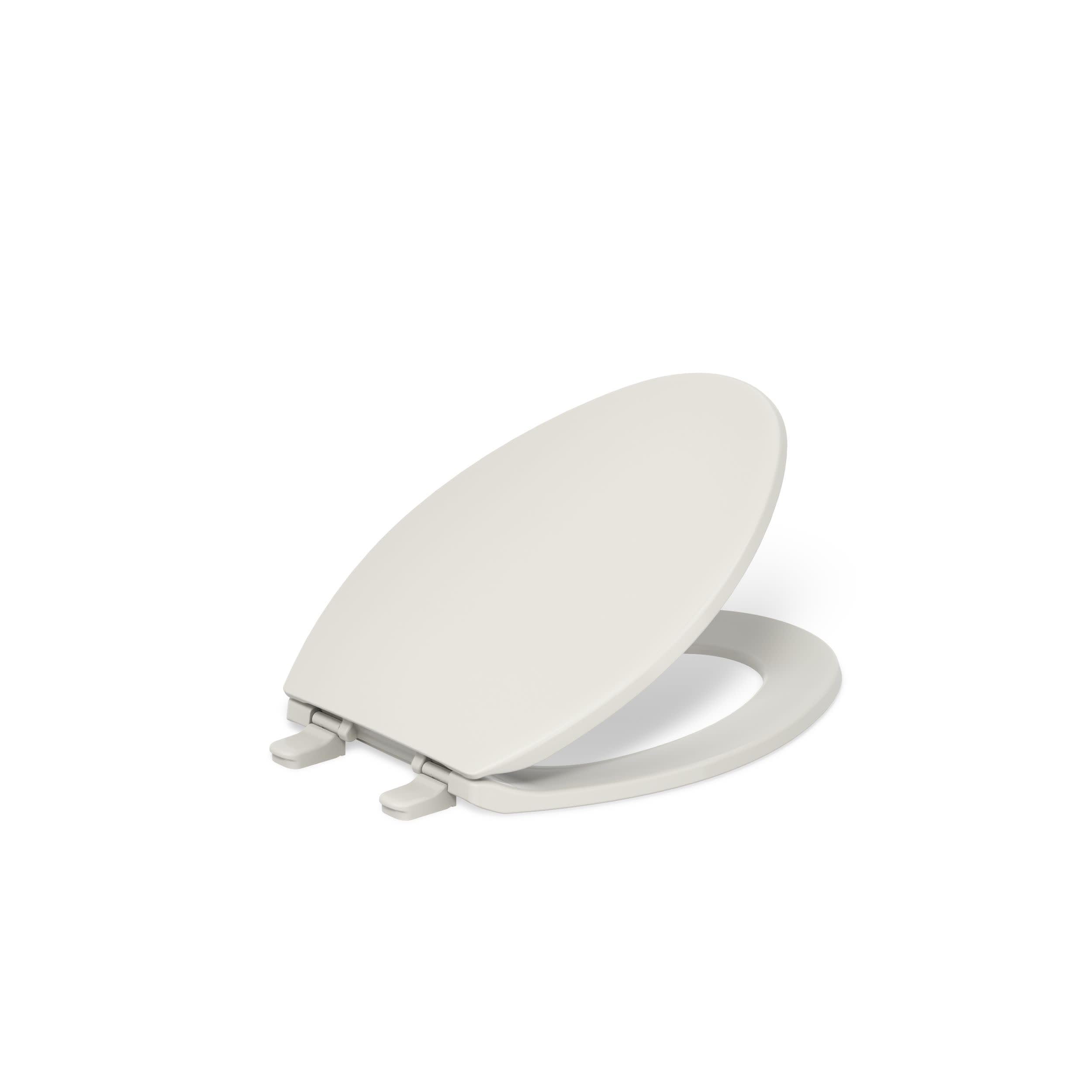 KOHLER K-4774-47 Brevia Elongated Toilet Seat with Quick-Release Hinges And Quick-Attach Hardware For Easy Clean, Almond
