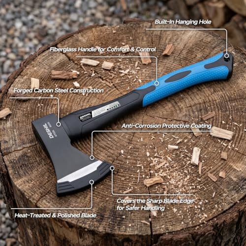 DESHIL 15 inch Chopping Hatchet Axe for Camping Splitting & Kindling - Image 4