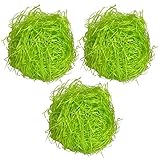 ArtCreativity Green Easter Grass Basket Filler, Set of 3 Bundles, Cellophane Easter Basket Stuffing,...