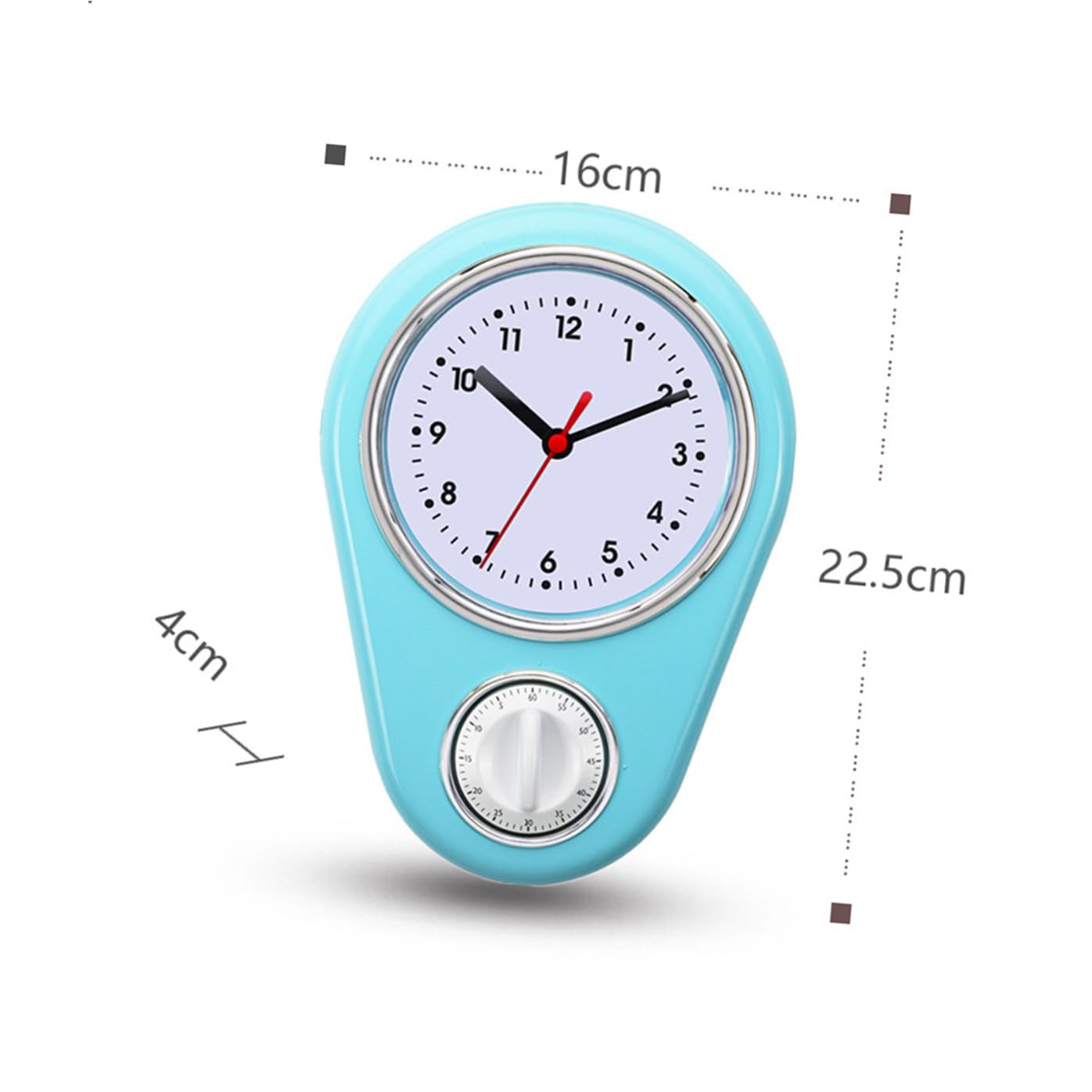 Cabilock Kreativer Mechanischer Küchentimer Wanduhr Ohne Batterien Moderne Blaue Zeitschaltuhr Küchenwanduhr Geräuschlos Für Haushalt Und Wohnräume Geeignet