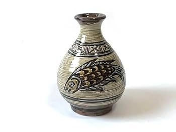 Amazon.co.jp: 陶芸家 作家物 金城吉彦 魚文 徳利 壺屋焼