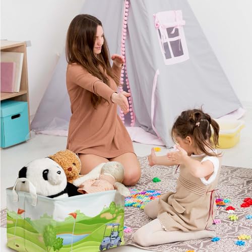 Image of Golf Baby Shower Decorations,Golf Storage Baskets,Golf Nursery Decor,Ball Basket For Gift,Large Square Canvas Laundry Hamper With A Waterproof PE Coating,Foldable Kids Toy Clothes Bins for Bedroom