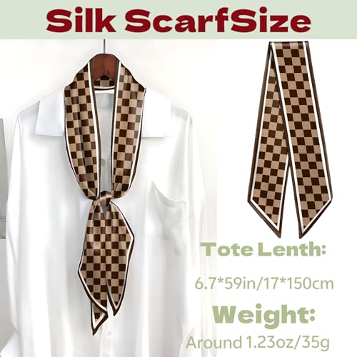 Head Hair Scarf Neck Silk Feeling Scarves Long Thin Satin Fashion Handbag Cute Decoration Women Girls 59 * 6.7''2