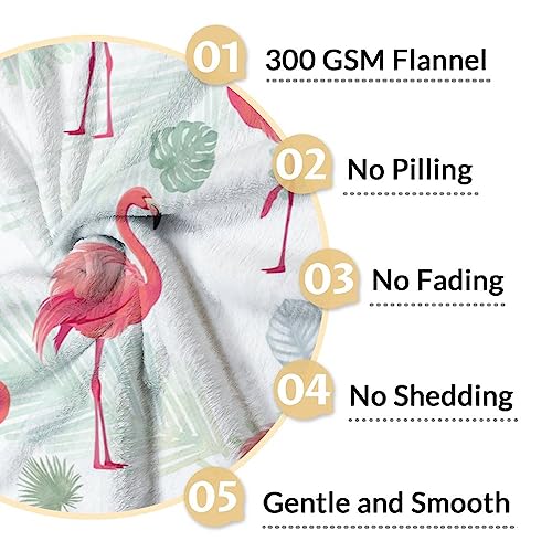 Flamingo Blanket Gifts - 60x80 Inches Cute Throw for Women & Girls - Pink Soft Fuzzy Blankets for Bed, Couch & Living Room
