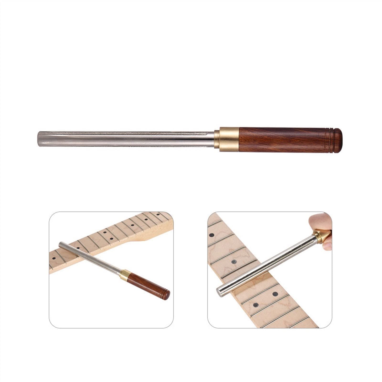TSTS Lime À Frettes pour Guitare Lime À Frettes en Métal avec Manche en Bois Et 3 Bords De Taille Outils de Lutherie Guitare