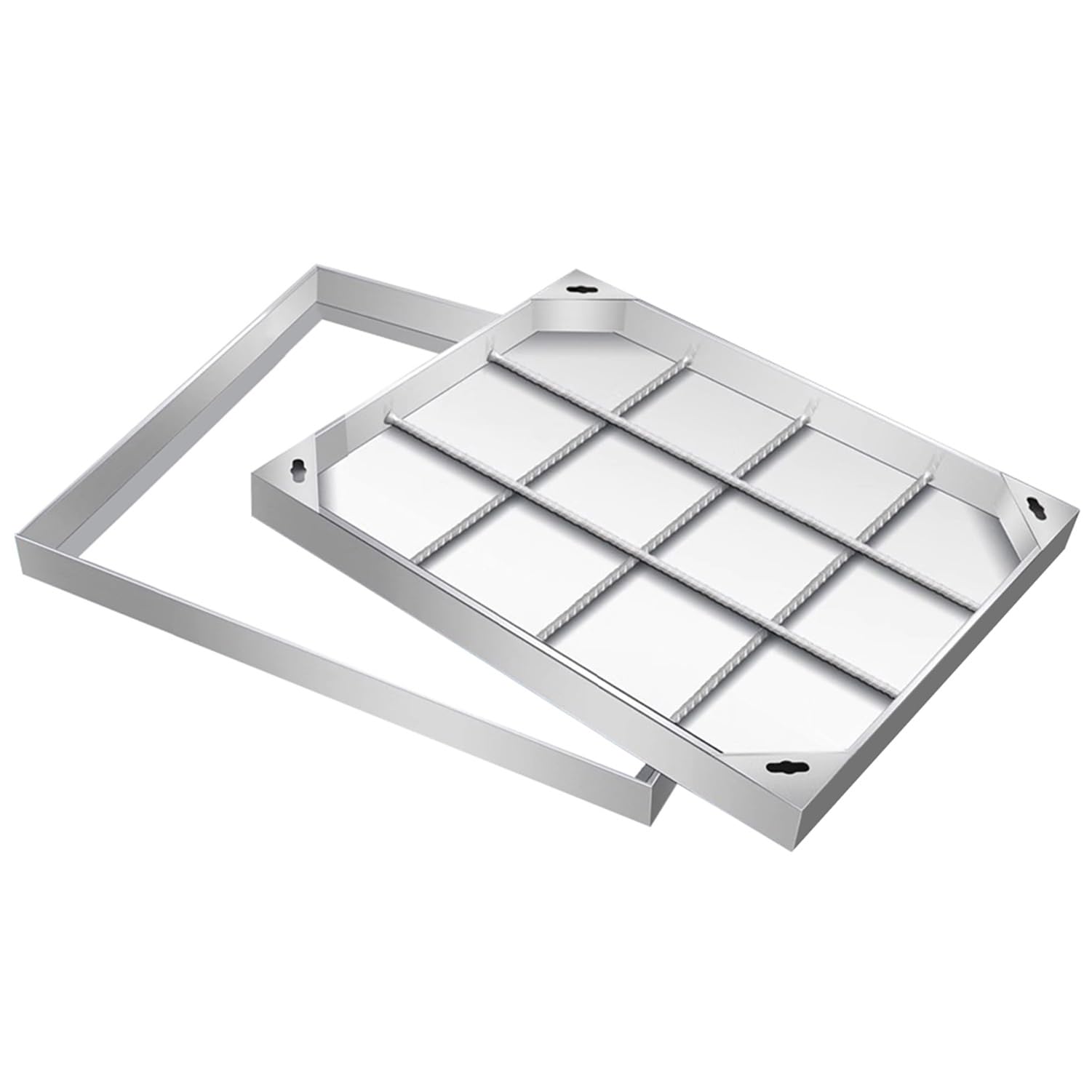 GLDYTVF Invisible Manhole Cover with Stainless Steel Frame, Heavy-Duty Grate for Drainage Basins, Integrated Metal Inspection Lid for Indoor and Outdoor Use, Durable and Secure.