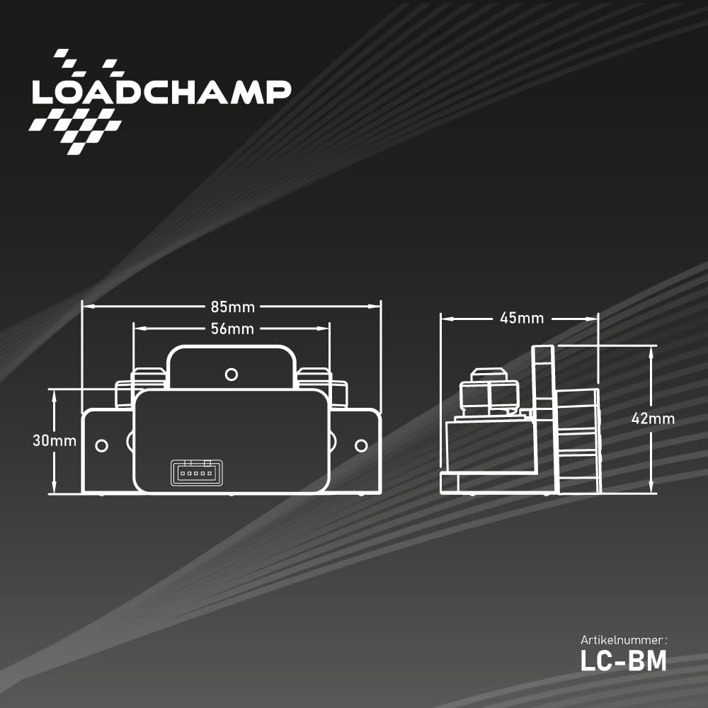 LOADCHAMP Smart Shunt 500A Batterie Monitor 10V - 80V Batteriewächter Bluetooth