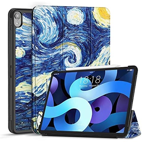 TNP Case for iPad Air 5th Generation 2022 / iPad Air 4th Generation 2020 Protective Cover 10.9 Inch for 2nd Gen Apple Pencil Charging - Trifold Stand Holder Slim Folio Sleeve - Starry Night Cover