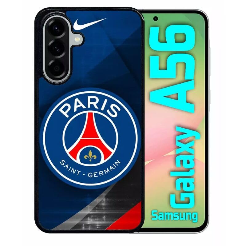 Générique Coque pour Galaxy a56 5g - PSG Chrome 2 - Silicone - Noir