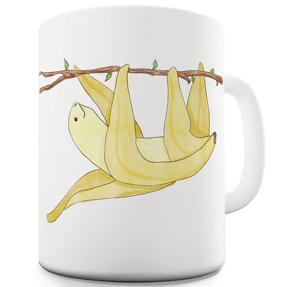 Ceramic Novelty Gift Mug Banana Sloth By Twisted Envy 15 OZ