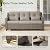 CHITA 4 Pieces Wicker Patio Furniture Set, Outdoor Conversation Set with 2 Pieces Rattan Rocking Swivel Chairs, 3-Seater Sofa, Coffe Table