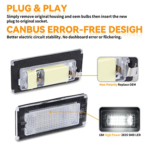 POPMOTORZ LED Luci Targa per auto Lampada Targa