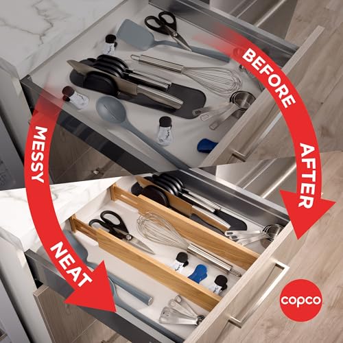 Copco Kitchen Drawer Dividers, Sprin Loaded, Utensil Organizers, Adjustable Drawer Dividers - Image 6