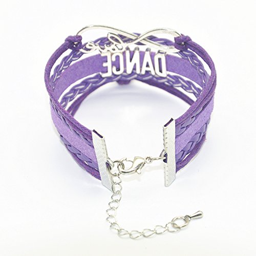 Girls Dance Bracelet Dancing - Belly Ballroom Just Dance Charm Bracelet Dancer Gifts For Women, Girls, Dancers, Men, Boys, Dance Mom, Dance Teacher, Dance Lovers (Purple) #TOP3