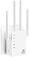 GEYILO WiFi Extender Signal Booster: 12,880 Sq Ft Coverage, 1200Mbps Dual-Band, 105 Devices, Ethernet Port, 1-Key Setup