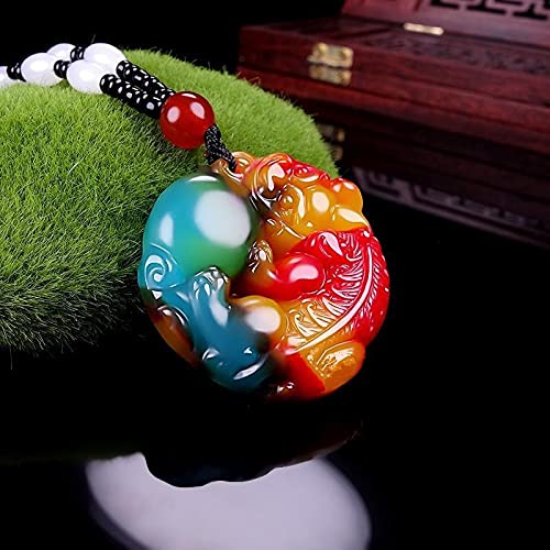 UZKWYKYC Sculpture de Jade, amulette Sculpture Porte-Bonheur, Couleur N Jade Pixiu Chinois sculpté à la Main, Bijoux amulette, Accessoires de Mode for Hommes et Femmes, Cadeaux Porte-Bonheur