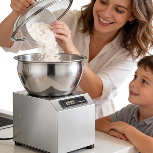 lealovengzh Amasadora EléCtrica 8kg/17,6 LB para Comercial Y DoméStico,1800w Amasadora Pan ReposteríA,Recipiente Acero Inoxidable Apto para Alimentario,Tapa Y Temporizador,para Restaurantes