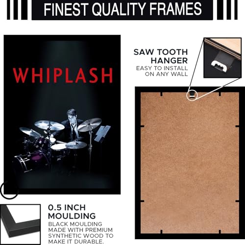 Image of BLINKART Whiplash (2014) Movie Poster Frame 8x12 Inch | Premium 300 GSM Paper Wall Print | Vintage Film Artwork for Home, Bedroom, Living Room, Office | Framed Photo Decor
