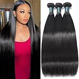 Brazilian Straight Bundles Human Hair 16 18 20 Inch 12A Grade 100% Unprocessed Virgin Human Hair Bundles For Women Quick Weave Natural Black Color