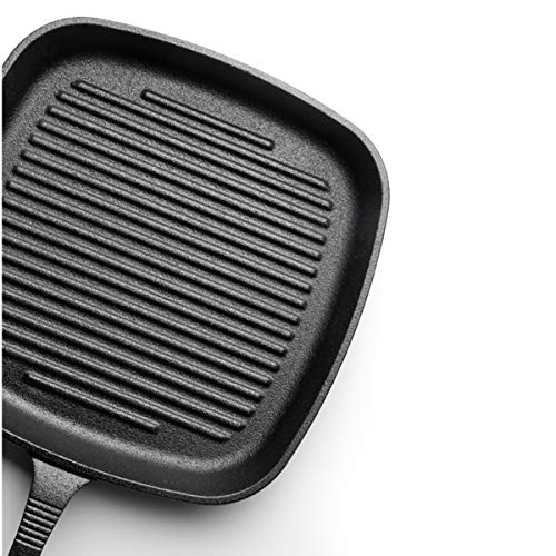 MMLUCK Nonstick Square Griddle Pan with Pour Spout,Griddle Frying Pan Grill Cast Iron Skillet Cooking Fry Square Steak