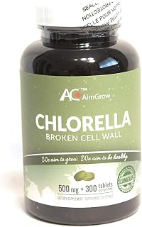 Aimgrow Chlorella Broken Cell Wall 500mg 300 Counts Organic Tablets Canada