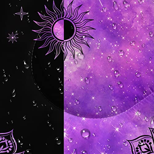 Bolsa de dormir para niños para camping, diseño mariposa negro y púrpura, ligera, cálida, portátil, impermeable y resistente al frío para exteriores e interiores miniatura 6