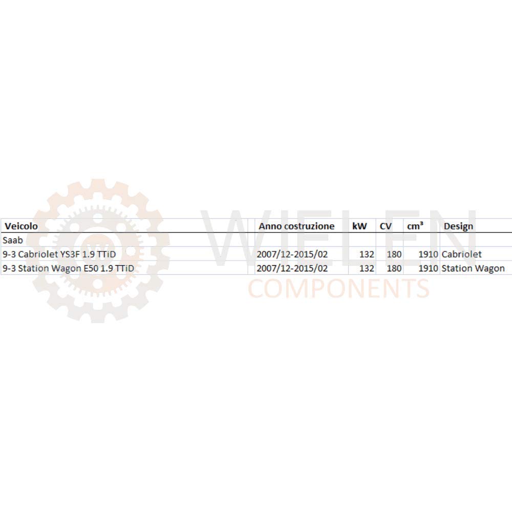 MANICOTTO INTERCOOLER COMPATIBILE CON TUBO TURBO ARIA SAAB 9-3 1.9 TTiD 12822777
