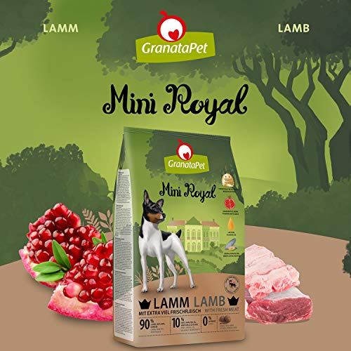 GranataPet Mini Royal Lamm, Trockenfutter für Hunde, Hundefutter ohne Getreide & ohne Zuckerzusatz, Alleinfuttermittel für ausgewachsene Hunde, 1 kg