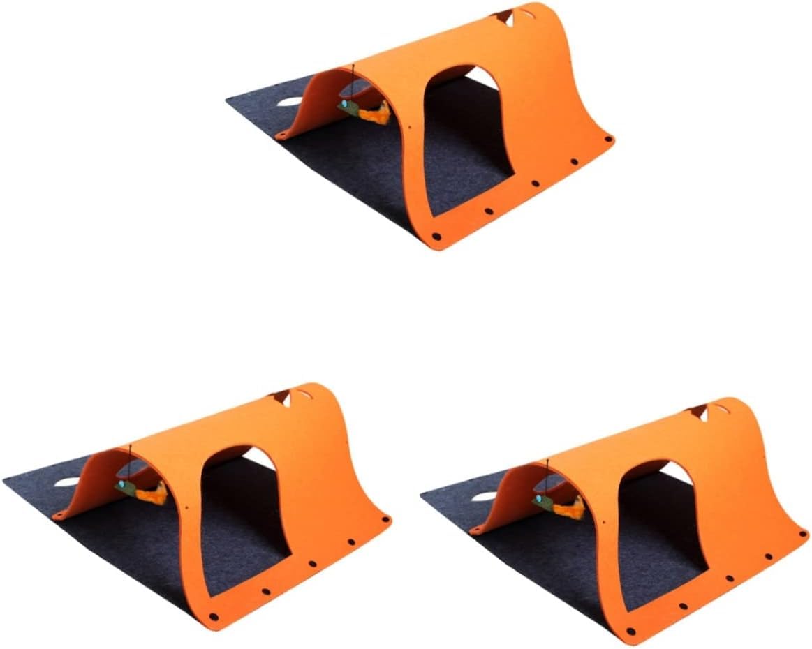 Tunnel pour chat et aire de jeu interactive orange avec cachette Little Critters