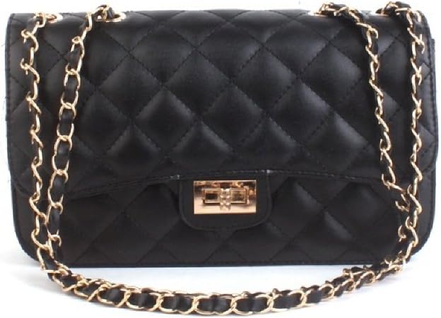Women's Quilted Shoulder Handbag (black)