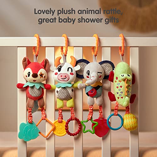 TUMAMA KIDS Baby Hangend Speelgoed Cadeau,Pluche Dieren Rammelaar Speelgoed,Autostoel Kinderwagen Kinderbed Activiteit… - Image 6