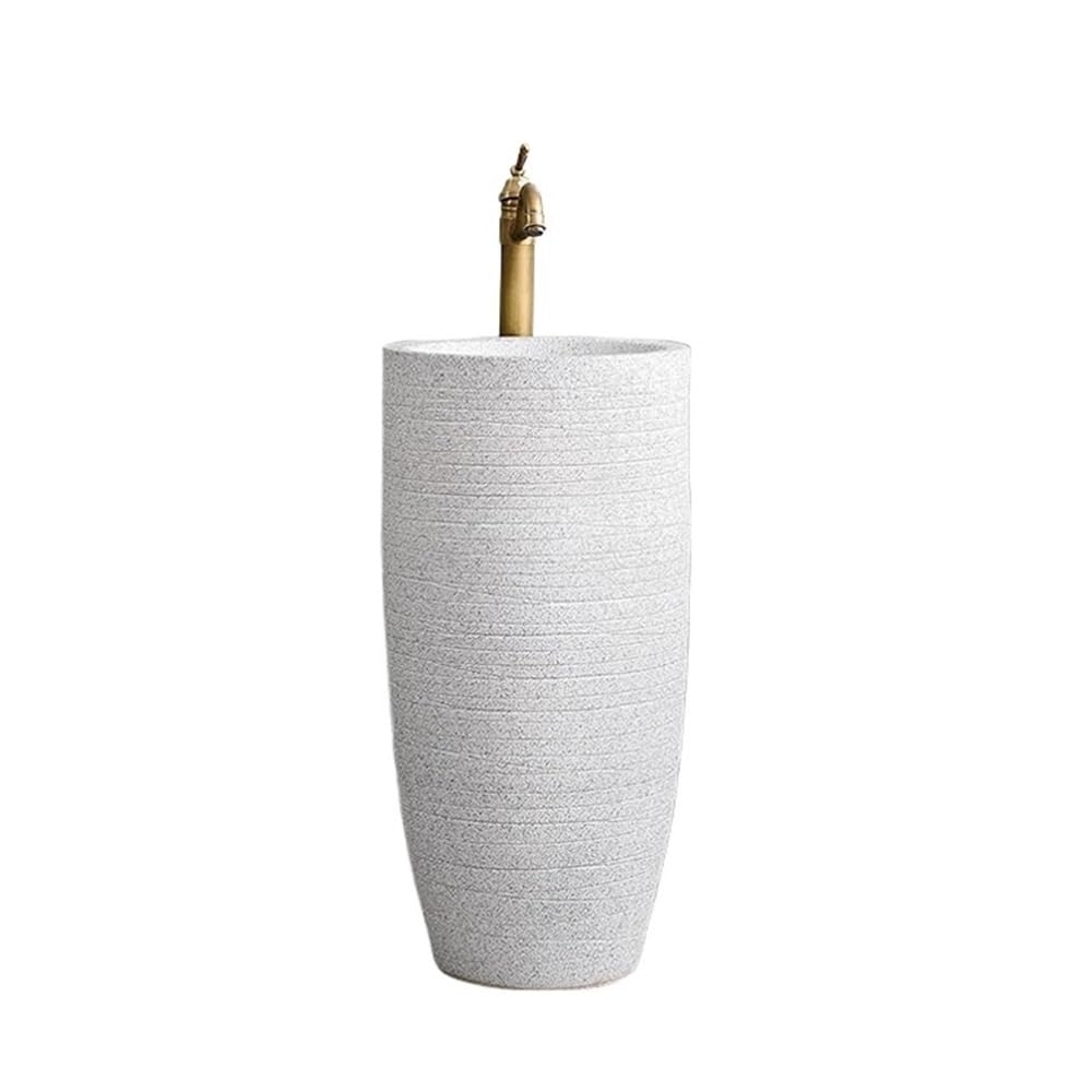 Zhaoj24-05 One Color Pedestal Sink Ceramic Freestanding Pedestal Sink Outdoor Integrated Wash Basin With Faucet And Drain Kit
