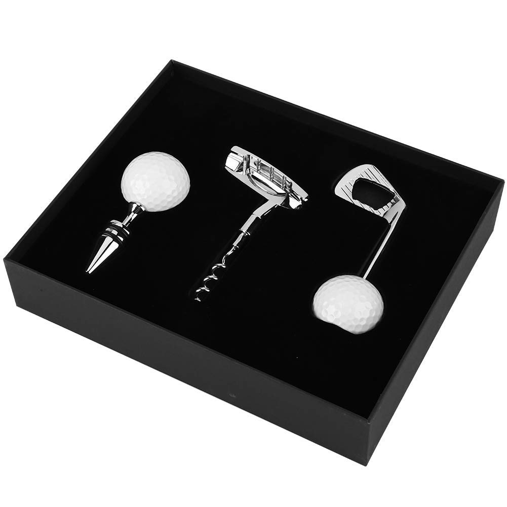 Juego de abridor de botellas de golf, Cerveza en forma de golf Abridor de corcho de vino Herramienta de cocina abridor de botellas de aleación de zinc con tapón de botella de vino