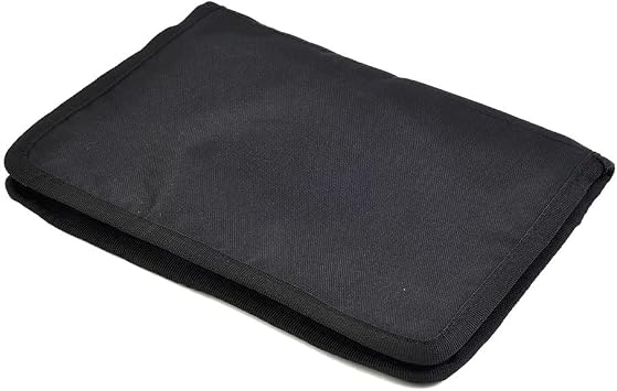 Car Glove Box Organizer Storage Folder with Multi Pockets, Zippered Compartment and Elastic Loop for Documents, Manuals, Pens, Tire Gauge, Made from 600D Ox Cloth, Black