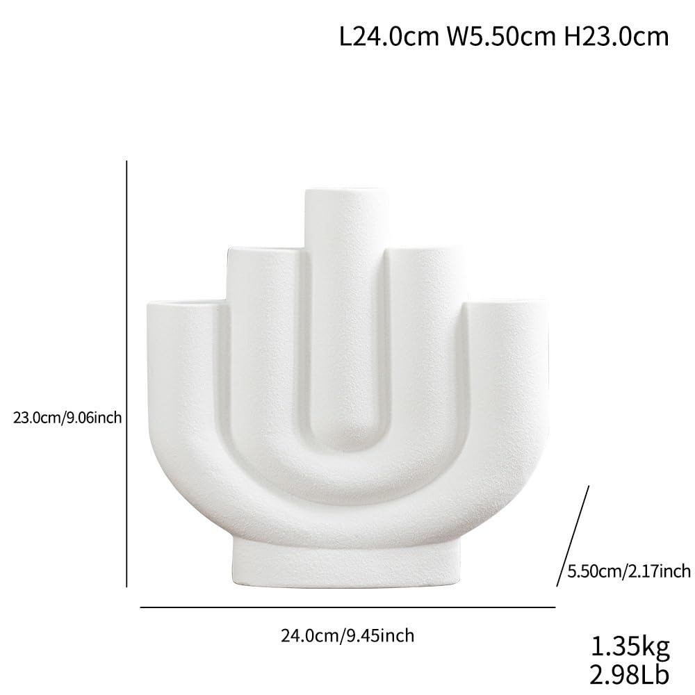 SLEEVE Vasi Decorazione per la casa Piccola Composizione Floreale Creativa Multi-Bocca Fresca, Semplice Decorazione del Desktop della Casa in Vaso in Ceramica(S)